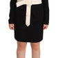 Givenchy Black Wool Long Sleeves Belted Mini Sheath Dress
