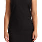 Patrizia Pepe Black Cotton Blend Sleeveless Knee Length Sheath Dress