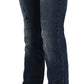 John Galliano Blue Newspaper Print Low Waist Skinny Denim Pants
