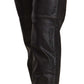 John Galliano Black Glittered Mid Waist Cotton Cropped Pants