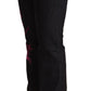 Exte Black Cotton Stretch Mid Waist Cotton Flared Denim Jeans