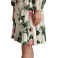 Dolce & Gabbana White Rose Print Long Sleeves A-line Dress