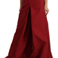 Dolce & Gabbana Red Cotton High Waist Wide Leg Pants