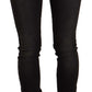 GF Ferre Black Washed Mid Waist Cotton Skinny Slim Fit Jeans
