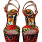 Dolce & Gabbana Multicolor Brocade Platform Heels Sandals Shoes