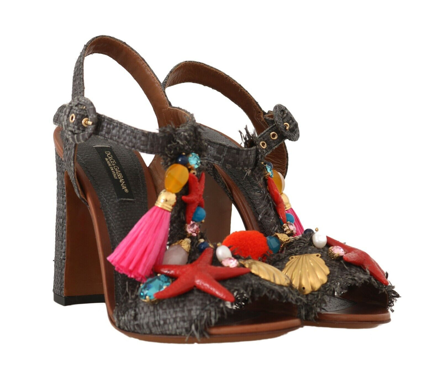 Dolce &amp; Gabbana 그레이 스트로 MARINA Sea Star 샌들
