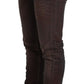 Acht Brown Washed Cotton Slim Fit Denim Low Waist Trouser Jeans