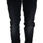 Acht Blue Washed Cotton Denim Low Waist Loose Fit Trousers Jeans