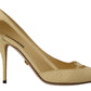 Dolce & Gabbana Yellow Exotic Leather Stiletto Heel Pumps Shoes