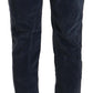 Peserico Blue Mid Waist Cotton Stretch Tapered Pants