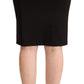 GF Ferre Black Straight Pencil Cut Knee Length Skirt