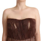 Dolce & Gabbana Metallic Bronze Polyester Maxi Gown Dress