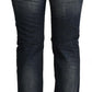 Acht Blue Washed Cotton Low Waist Skinny Denim Jeans