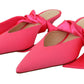 GIA COUTURE Pink Leather Lace Up Kitten Heels Pumps Shoes