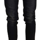 Acht Black Washed Cotton Low Waist Slim Fit Denim Jeans