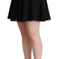 Dolce & Gabbana Black Knitted Nylon High Waist Mini A-line Skirt