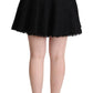 Dolce & Gabbana Black Knitted Nylon High Waist Mini A-line Skirt