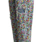 Dolce & Gabbana Blue Floral Print High Waist Denim Tapered Jeans