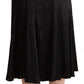 Blumarine Black Acetate High Waist A-line Midi Skirt