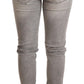 Acht Light Gray Washed Cotton Slim Fit Denim Women Trouser Jeans