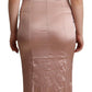 Dolce & Gabbana Pink Lace Long Bodycon Maxi Polyester Dress
