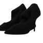 Dolce & Gabbana Black Stretch Socks Knee High Booties Shoes