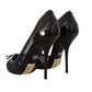 Dolce & Gabbana Black Mesh Leather Pointed Heels Pumps Shoes