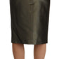 GF Ferre Metallic Gray High Waist Pencil Midi Skirt