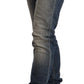 Acht Blue Washed Cotton Mid Waist Skinny Denim Jeans
