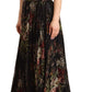 Dolce & Gabbana Multicolored Floral Off Shoulder Gown Dress
