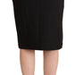 GF Ferre Black Straight Pencil Cut Knee Length Skirt