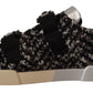 Dolce & Gabbana Silver Leather Brown Cotton Wool Sneakers Shoes