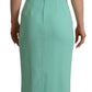 Dolce & Gabbana Mint Green Sheath Square Neckline Midi Dress
