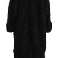 Dolce & Gabbana Black Polyester Fur Trench Coat Jacket