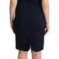 John Galliano Navy Blue Sleeveless Sheath Knee Length Dress