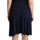 Roccobarocco Navy Blue Sleeveless Halter Sheath Midi Dress