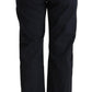 Exte Black High Waist Tapered Cotton Pants
