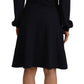 Twinset Black Long Sleeves Open Shoulder A-line Dress