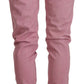 Acht Pink Cotton Slim Fit Women Denim Skinny Jeans