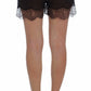 Dolce & Gabbana Black Floral Lace Silk Sleepwear Shorts