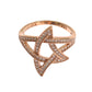 Nialaya Womens Clear CZ Gold 925 Silver Ring