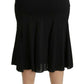 Dolce & Gabbana Black Mermaid High Waist Midi Silk Skirt