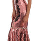 Dolce & Gabbana Pink Sequined Sheath Crystal Dress Gown