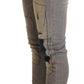 Acht Gray Cotton Slim Fit Folded Hem Women Denim Pant