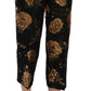 Dolce & Gabbana Black Gold Floral Jacquard Cropped Pants