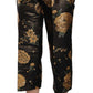 Dolce & Gabbana Black Gold Floral Jacquard Cropped Pants