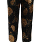 Dolce & Gabbana Black Gold Floral Jacquard Cropped Pants