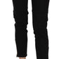 John Galliano Black Mid Waist Cropped Cut Hem Denim Casual Pants