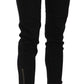 John Galliano Black Mid Waist Cropped Cut Hem Denim Casual Pants