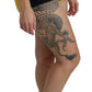 Dolce & Gabbana Yellow Black Cotton Jewelled Hot Pants Shorts